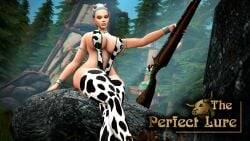 1girls 3d blizzard_entertainment cow_print female female_only grey_hair huge_breasts human human_(world_of_warcraft) katherine_proudmoore large_ass large_breasts light-skinned_female light_skin milf snoopz solo thick_thighs thigh_highs voluptuous warcraft world_of_warcraft