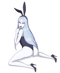 1girls ass bunny_ears bunny_girl bunnysuit cavalier997 high_heels legs long_hair looking_at_viewer naruto naruto_(series) naruto_shippuden otsutsuki_kaguya red_lipstick solo solo_female temptation tongue_out white_skin