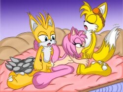 1girls 2boys 2boys1girl age_difference amy_rose anthro canid canine eulipotyphlan fellatio female fox group group_sex hedgehog hi_res j_nsfw male male/female mammal nine_(sonic_prime) older_female oral penile sega sex sonic_(series) sonic_prime sonic_the_hedgehog_(series) spitroast tagme tails tails_nine threesome trio younger_male