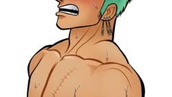 1boy anal anal_sex animated bara bara_tiddies blush bouncing bouncing_pecs closed_eyes embarrassed embarrassed_nude_male fucked_silly fufufleet gay gay_sex green_hair gritted_teeth gritting_teeth head_tilt head_tilted_back leaning_back male male_focus male_only male_penetrated moaning muscles muscular muscular_chest muscular_male no_sound nude nude_male one_piece out_of_frame pecs red_cheeks red_face riding riding_dildo riding_penis riding_toy roronoa_zoro scar scars scars_all_over short_hair sweat sweatdrop sweating sweaty_body tagme thefleethall thrusting toned toned_male video