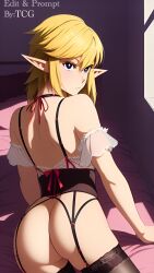 ai_generated blonde_hair blue_eyes femboy girly link nintendo the_legend_of_zelda thechronicgamer trap