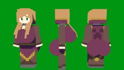 3d big_ass big_breasts big_butt character_profile character_sheet green_eyes minecraft mystic100 smiling villager_(minecraft)