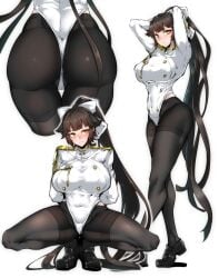 1girls animal_ears ass ass_focus azur_lane big_ass big_breasts big_butt black_hair black_tights breasts busty butt dark_hair fat_ass female female_only gggg hourglass_figure huge_ass huge_breasts huge_butt large_ass large_breasts large_butt nipple_bulge pantyhose sailor sailor_uniform sole_female tagme takao_(azur_lane) thick thick_ass thick_thighs tights white_background white_clothes