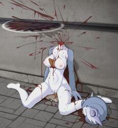 bahamosia blood blue_hair crying death decapitated_head decapitation female_death gardevoir gore guro naked necrophilia peeing pokemon pokemon_(species) shiny_gardevoir shiny_pokemon vanitas_(artist)