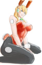 1girls alia big_ass big_breasts blonde_hair blue_eyes blush breasts bunny_ears bunnysuit female large_ass large_breasts mega_man mega_man_x smile solo tagme tk