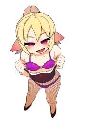 bra character_request fully_clothed halfling halfling_female ishuzoku_reviewers masha monster_girl panties skimpy_clothes