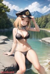 1girls ai_generated artist_name artist_yokostd ass big_ass big_breasts bikini blonde_hair breasts camie_utsushimi cute female female_only heroine hips my_hero_academia only_female oppai outdoors outside smooth_skin superhero superheroine swimsuit swimwear thick_thighs tight_clothing tights uniform utsushimi_camie