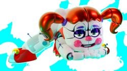 3d 3d_(artwork) ass ass_up baby_(fnafsl) blender blender_(software) circus_baby circus_baby_(fnaf) circus_baby_(original) female female_only five_nights_at_freddy's five_nights_at_freddy's:_sister_location footwear full_color green_eyes hi_res legs_apart looking_at_viewer lying_on_floor m0nk3y no_penetration orange_hair pussy robot robot_girl scottgames sister_location solo solo_female vagina zxxxarts