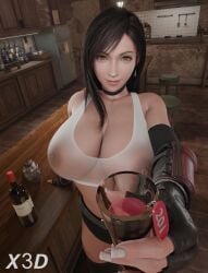 1girls 3d 3d_animation absurd_res alcohol animated animation areolae bar black_hair bouncing_breasts breasts deforming_mesh elbow_gloves female final_fantasy final_fantasy_vii final_fantasy_vii_remake hi_res huge_breasts indoors kassioppiava large_areolae light-skinned_female light_skin long_hair longer_than_30_seconds massive_breasts naughty_face nipples object_between_breasts red_eyes shorter_than_one_minute smile smooth_skin sound teasing teasing_viewer thick_thighs thighhighs tifa_lockhart translucent_clothing vertical_video video wide_hips x3d