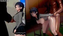 3d animated big_breasts big_penis black_penis dark-skinned_male gif instant_loss_2koma interracial kirigaya_suguha koi-animex koikatsu sword_art_online vaginal_penetration venus_body