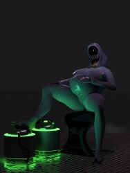 1girls 3d bloated_belly female female_only helmet mass_effect nude ovinaxu pregnant quarian solo tali'zorah_nar_rayya