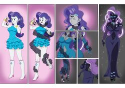 1girls corruption enemy_conversion female ginyu1992 lip_expansion my_little_pony rarity_(mlp) skin_color_change straight_hair tagme thick_thighs transformation