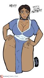 1girls alternate_breast_size angry avatar_the_last_airbender barely_clothed big_ass big_breasts blue_eyes boob_window breasts child_bearing_hips cleavage clothed dark-skinned_female dark_skin female female_only hands_on_hips inuit inuit_female jwels katara large_breasts looking_at_viewer no_bra no_underwear sideass simple_background solo solo_female talking_to_viewer useless_clothing water_tribe white_background