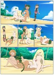 4girls 5_panel_comic 69 accurate_art_style ass ass_fingering beach beach_sex blonde_hair breast_sucking breasts clothes_removed comic_page cunnilingus deadinside97 facesitting feet female female_only fingering foursome green_eyes green_hair incest inviting_to_sex lesbian lesbian_orgy lesbian_sex lillie_(pokemon) lusamine_(pokemon) mallow_(pokemon) masturbation milf mother_and_daughter multiple_girls naked nude observing only_female oral_sex orgy outdoors pokemon ponytail pubic_hair public_incest pussy scissor_position scissoring serena_(pokemon) standing standing_69 sucking tribadism twitter undressing undressing_self voyeurism yuri