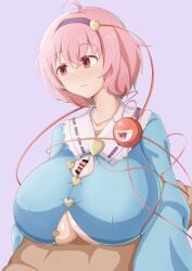 huge_breasts land_wharf paizuri paizuri_under_clothes randowafu satori_komeiji touhou