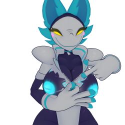 3d absurd_res anthro blender_(software) blender_eevee blue_body blue_fur blush boobs breasts cally3d clazzey clothed clothing computer_mouse cryptiacurves deltarune felid female fur genitals gesture gloves glowing glowing_genitalia goosin handwear hi_res humanoid mammal nipples nsfw ok_sign partially_clothed pointing pointing_at_breasts simple_background solo tasque_manager_(cryptiacurves) tasque_manager_(deltarune) torn_clothing undertale_(series) zipper