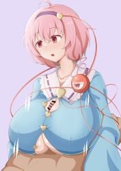 huge_breasts land_wharf paizuri paizuri_under_clothes randowafu satori_komeiji touhou