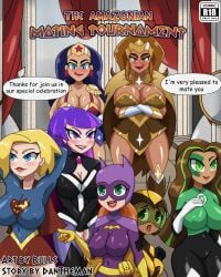 7girls barbara_gordon barbara_gordon_(shg) batgirl bell_haircut big_breasts bullsnart bumblebee_(dc) comic comic_cover dantheman dc_comics dc_super_hero_girls deep_blush dialogue diana_prince diana_prince_(shg) female female_only green_lantern happy_female hippolyta hippolyta_(shg) horny_female huge_breasts imminent_rape imminent_sex imminent_yuri jessica_cruz jessica_cruz_(shg) kara_danvers kara_danvers_(shg) kara_zor-el karen_beecher karen_beecher_(shg) large_breasts lesbian lesbians licking_own_lips speech_bubble supergirl superman_(series) wide_hips wonder_woman wonder_woman_(series) zatanna zee_zatara