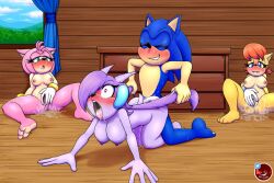 1boy 3girls all_fours amy_rose anthro aquatic_dragon archie_comics big_breasts blush closed_eyes crossover dexstar dragon eastern_and_western_character freedom_planet from_behind half-closed_eyes hedgehog horns large_breasts looking_at_partner masturbation medium_breasts mobian_(species) nude nude_female sally_acorn sash_lilac sega sonic_(series) sonic_satam sonic_the_hedgehog sonic_the_hedgehog_(archie) sonic_the_hedgehog_(comics) sonic_the_hedgehog_(series) squirrel straight straight_sex tongue tongue_out too_horny twintails vaginal_masturbation vaginal_penetration vaginal_sex video_games