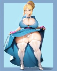 1girls ai_generated big_breasts big_hair black_eyes blonde_hair blue_background blue_clothing blue_dress boob_window brawl_stars curvy curvy_body curvy_female curvy_figure curvy_hips dress female female_only full_body garter_straps gigantic_breasts gloves huge_breasts large_breasts light-skinned_female light_skin long_dress looking_at_viewer monochrome_ai one_eye_closed panties pink_gloves piper_(brawl_stars) pussy pussy_visible_through_panties shoes slim_waist smile smiling smiling_at_viewer solo solo_female standing stockings supercell teeth thick thick_thighs underwear updress voluptuous voluptuous_female white_garter_straps white_panties white_shoes white_stockings wide_hips wink winking_at_viewer yellow_hair