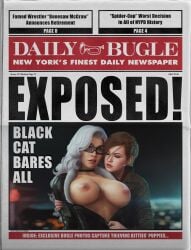 2girls 3d 3d_(artwork) anti-heroine antiheroine areola areolae assisted_exposure big_breasts black_cat_(insomniac) black_cat_(marvel) breasts breasts_out digital_media_(artwork) domino_mask drdabblur felicia_hardy female female_only huge_breasts insomniac_games large_breasts lesbian light-skinned_female light_skin lips long_hair marvel marvel_comics mary_jane_watson mary_jane_watson_(insomniac) newspaper nipples red_hair spider-man_(ps4) spider-man_(series) thief upper_body villain villainess white_hair yuri