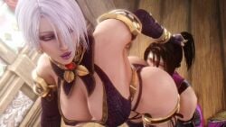 2girls 3d animated areolae ass big_ass big_breasts breasts female female_only femdom femsub isabella_valentine large_breasts nipples noname55 soul_calibur sound tagme taki video yuri