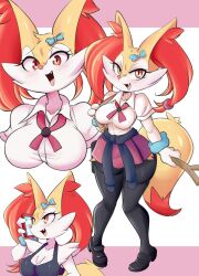 anthro big_breasts braixen brandy_(lucyfercomic) breasts female lucyfercomic nintendo pokémon_(species) pokemon pokemon_(species) thick_thighs wide_hips