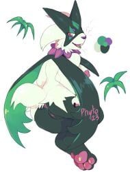 anthro chubby fat female meowscarada phytophile pokemon pokemon_sv