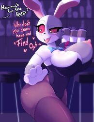 anthro bunnysuit five_nights_at_freddy's five_nights_at_freddy's:_security_breach furry heart-shaped_pupils heart_eyes huge_breasts mojiuwu one_breast_out solo tagme thick_thighs vanny_(fnaf) waiting waitress