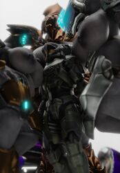 3d absurd_res alien armor big_breasts breasts evettrox female female_sangheili group halo_(series) hi_res human humanoid larger_female male mammal microsoft sangheili simple_background size_difference smaller_male spartan_(halo) white_background xazter3d xbox_game_studios