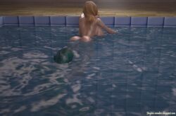 3d almost_naked bikini bimbo bimbo_lips blonde_hair blue_eyes fishman hourglass_figure huge_ass huge_breasts imminent_rape imminent_sex jimjim male monster oblivious oc pool sneaking string_bikini swimming swimming_pool