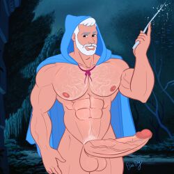 1boy abs beard biceps big_chest big_cock big_pecs big_penis blueboybara boner bulging_biceps caucasian caucasian_male cinderella_(1950_film) disney erect_penis erection fairy_godmother_(disney) fairy_tales forest genderbend genderswap genderswap_(ftm) hairy_chest hard_on huge_chest huge_cock huge_pecs huge_penis looking_at_viewer male male_only muscles muscular muscular_male nipples nude pecs penis public_domain rule_63 smooth_skin solo thick_thighs veiny_muscles veiny_penis wand white_hair woods