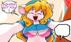 anthro blonde_hair bra comic female fur furry hair mouse pinned pov rodent rxz squeek