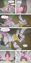 blush comic cum dragon ear_piercing earring english_text equine female friendship_is_magic interspecies male my_little_pony page_8 penis piercing pussy spike_(mlp) straight_hair syoee_b vaginal_penetration zebra zecora_(mlp)