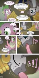 comic deepthroat dragon ear_piercing earring english_text equine female friendship_is_magic male mohawk morning_wood my_little_pony oral page_5 penis piercing spike_(mlp) straight_hair syoee_b zebra zecora_(mlp)