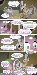 blush comic dragon english_text equine female friendship_is_magic interspecies male my_little_pony page_7 piercing pot pussy spike_(mlp) straight_hair syoee_b twitch zebra zecora_(mlp)