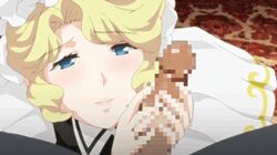 animated blonde_hair blush breasts censored climax cum cum_in_mouth eating_cum ejaculation erection fellatio female gokkun hair handjob human large_breasts maid male maria_(victoria_maid_maria_no_hoshi) mouth oral orgasm penis straight swallowing victoria_maid_maria_no_hoshi