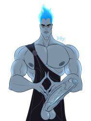 1boy abs artist_signature balls ballsack biceps big_chest big_cock big_pecs big_penis blue_eyes blue_hair blue_skin blueboybara boner bulging_biceps disney erect_penis erection fire_hair foreskin god greek_mythology hades_(hercules) hard_on hercules_(disney) huge_chest huge_cock huge_pecs humanoid hyper_genitalia hyper_penis intact looking_at_viewer male male_nipples male_only masculine mature_male muscles muscular_male partially_retracted_foreskin pecs penis penis_out scrotum smooth_chest smooth_skinned_male testicles toga uncut veiny_penis