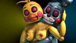 1girls 3d 4_fingers 8k absurd_res absurdres accurate_art_style animatronic arms_around_partner arms_around_torso beak bird blue_body blue_skin bunny chicken closed_eyes colorful_background disboi215 five_nights_at_freddy's five_nights_at_freddy's_2 fnaf hand_on_head love orange_beak pink_eyelids rabbit red_nipples robot rosy_cheeks sfm shiny_body shiny_breasts shiny_skin source source_filmmaker straight topless topless_female toy_bonnie_(fnaf) toy_chica_(classic) toy_chica_(fnaf) wholesome yellow_body yellow_breasts yellow_skin