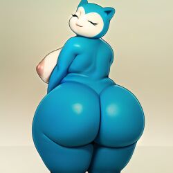 ai_generated anthro anthro_only ass ass_focus big_ass big_butt chubby chubby_female closed_eyes creatures_(company) female female_focus female_only green_skin humanoid looking_at_viewer looking_back nai_diffusion nintendo overweight_female pokémon_(species) pokemon smiling smiling_at_viewer snorlax stable_diffusion thick thick_ass thick_thighs wide_hips