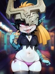 1girls ai_generated choker drooling female female_only heart-shaped_pupils midna panties pink_panties shortstack side-tie_panties solo squeegee_(artist) the_legend_of_zelda the_legend_of_zelda:_twilight_princess