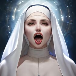 ai_generated ai_upscaled clothed inviting lipstick nun open_mouth simplexan