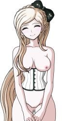 accurate_art_style blonde_hair cheeeeeeeeeeeeen corset danganronpa danganronpa_2:_goodbye_despair female_only nipples pussy smile sonia_nevermind sprite_edit straight_hair transparent_background