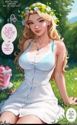 1girls aroma_sensei background big_ass big_breasts blonde_hair blue_eyes bra_strap breasts busty cleavage curvaceous curvy curvy_figure cute cute_face digital_media_(artwork) dress earrings eyebrows eyelashes eyes female female_focus fit fit_female flower_crown freckles freckles_on_face fully_clothed hair haley_(stardew_valley) hips hourglass_figure human large_breasts legs light-skinned_female light_skin lips long_hair mature mature_female necklace slim slim_waist stardew_valley straight thick thick_legs thick_thighs thighs top_heavy upper_body voluptuous waist white_dress wide_hips