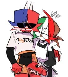 2boys ailewzol countryhumans handjob heart hooters male male_only mexico_(countryhumans) red_penis simple_background sweat united_states_of_america_(countryhumans) white_background yaoi