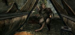 before_sex feline forest huge_cock hyper hyper_penis imminent_death imminent_rape imminent_sex incoming_attack incoming_sex khajiit looking_at_viewer muscular no_escape nude screenshot skyrim the_elder_scrolls