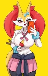 anthro big_breasts bra braixen brandy_(lucyfercomic) breasts female pokémon_(species) pokemon pokemon_(species) wozzu1