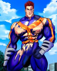 abs asian asian_male biceps big_bulge big_chest big_pecs blueboybara bulge bulging_biceps east_asian east_asian_male endeavor_(my_hero_academia) enji_todoroki huge_bulge huge_chest huge_pecs looking_at_viewer male male_only muscle_growth muscles muscular muscular_male my_hero_academia pecs penis_outline ripped_clothing solo solo_male thick_thighs