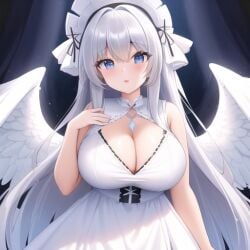 ai_generated angel anything_diffusion big_breasts cleavage mikey207 white_dress