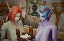 2animals 2girls 3d big_belly blender breasts bucket completely_nude cum cum_in_bucket cum_in_pussy elf fantasy female milking nude_female open_mouth penetration sperm undead vinesenia void_elf warcraft world_of_warcraft wow